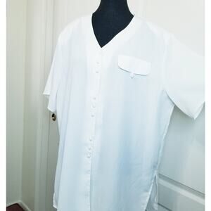 VTG-NWOT's -Christie & Jill Woman's Crinkle Button Up Short Sleeve Blouse Sz XL